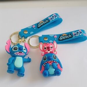 Stitch Blue and Pink Keychain Bag Charm Set of 2